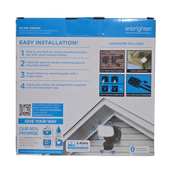 Enbrighten LED WI-FI Smart Security Light Bronze 1 Head Motion Sensing 1400 Lum - Picture 4 of 16